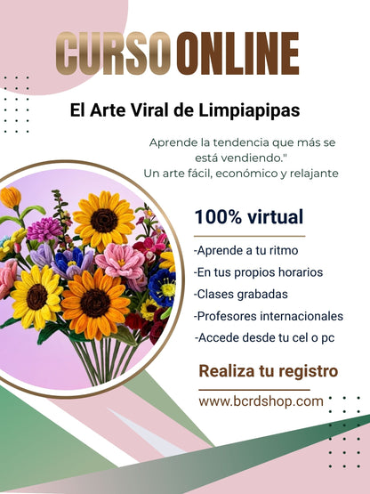 Flores Eternas en Limpiapipas y Listón para Emprender