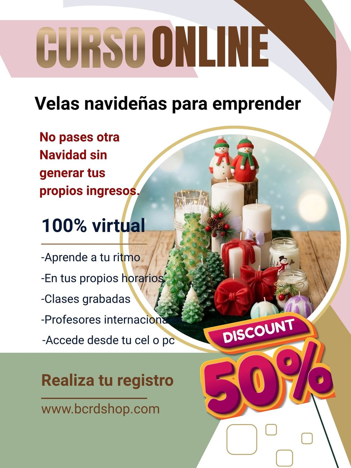 velas navideñas para emprender
